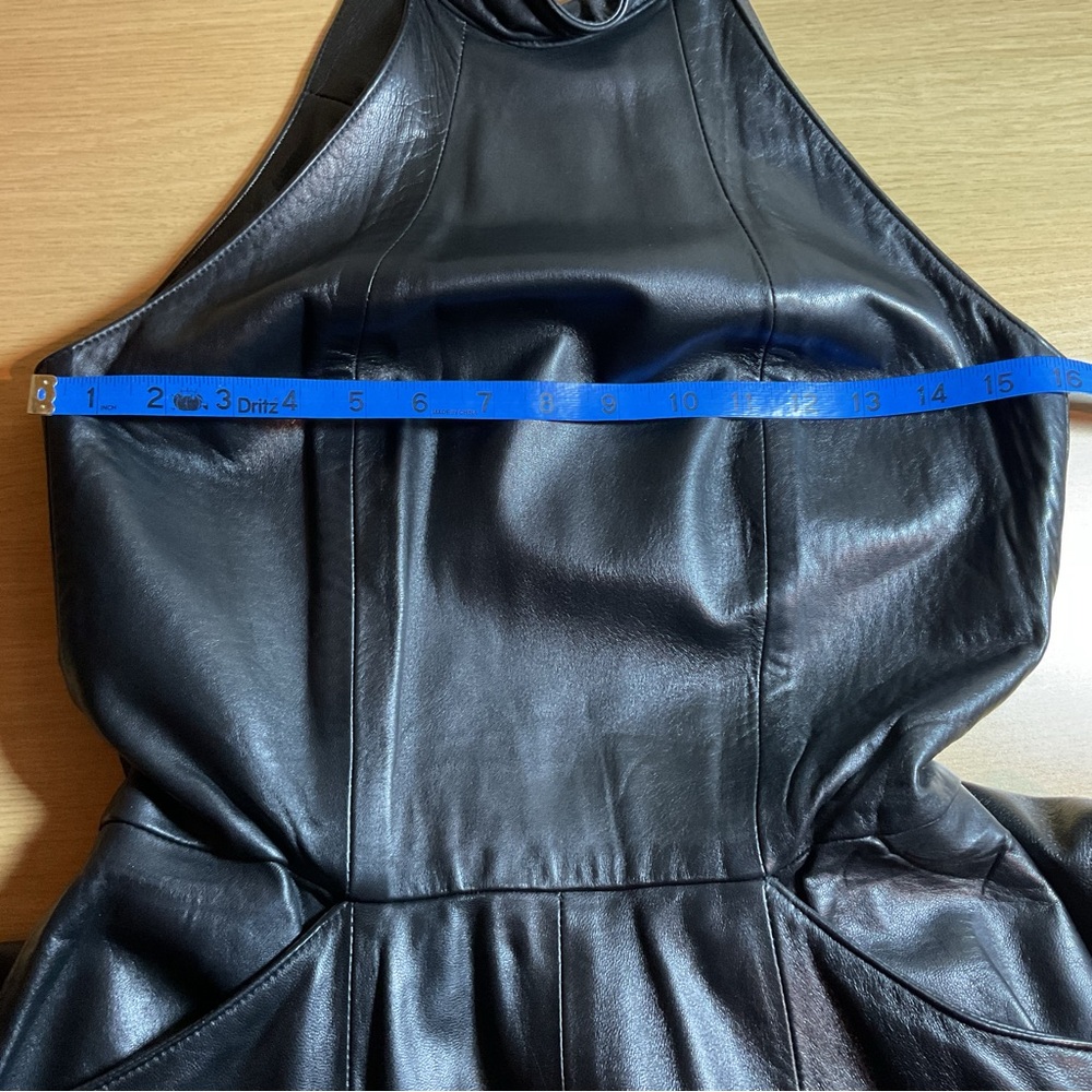 Black Leather Halter Dress - Picture 5 of 16